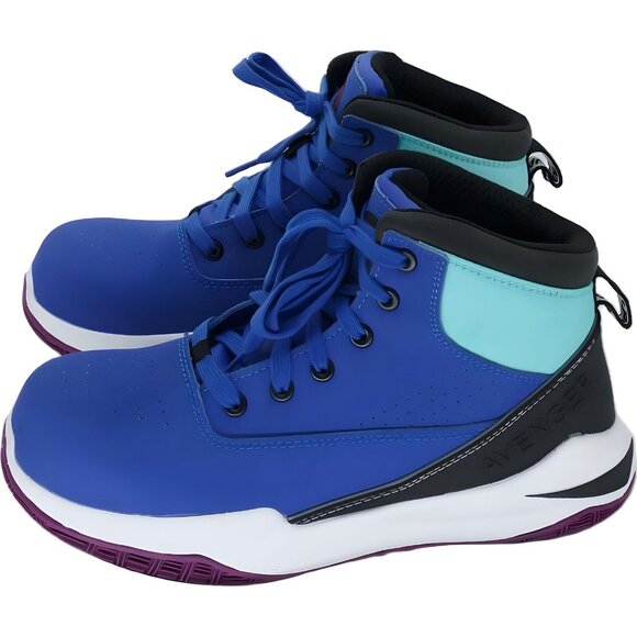 Avenger Women's Mid Blue/Aqua Work Boots Size 8.5 - Fast Shipping - Picture 2 of 6